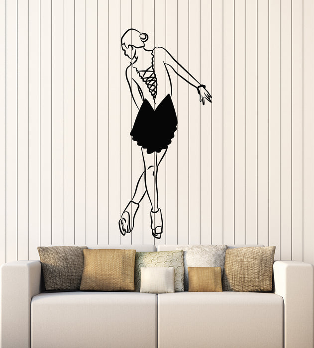 Vinyl Wall Decal Figure Skating Girl Sport Dancing Sport Stickers Mural (g3056)