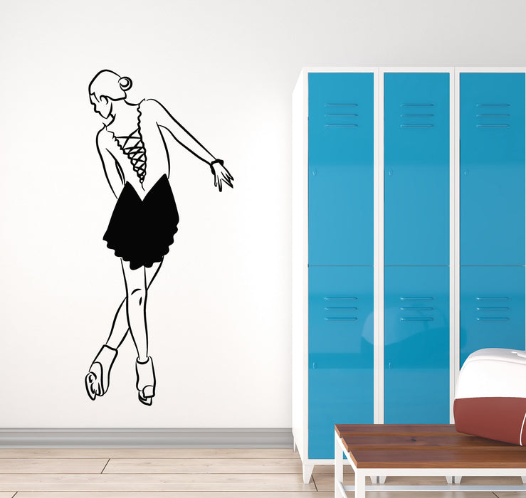 Vinyl Wall Decal Figure Skating Girl Sport Dancing Sport Stickers Mural (g3056)