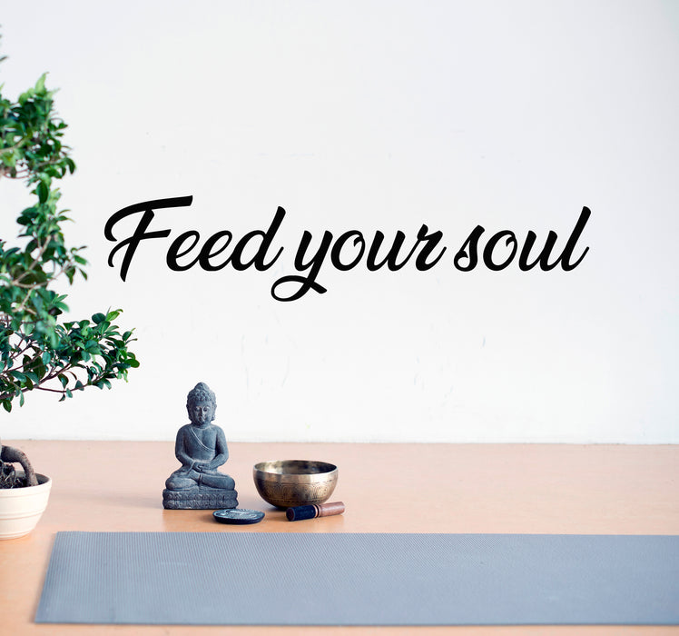Vinyl Wall Decal Quote Words Find Your Soul Yoga Room Stickers Mural 28.5 in x 6 in gz120