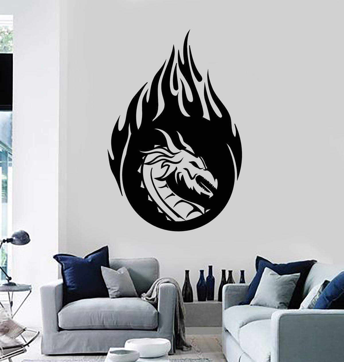 Vinyl Wall Decal Dragon Fairy Tale Fire Fantasy Animal Myth Beast Stic ...