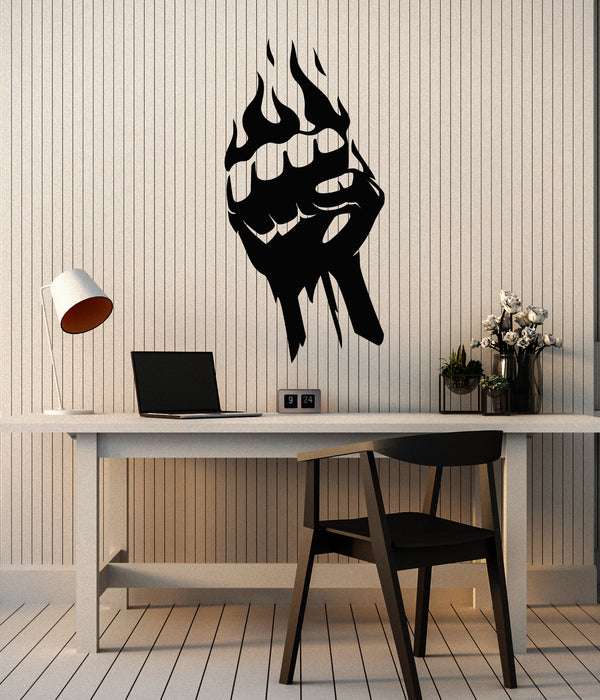 Vinyl Wall Decal Fire Fist Hand Power Boys Room Home Interior Stickers Mural (g3836)