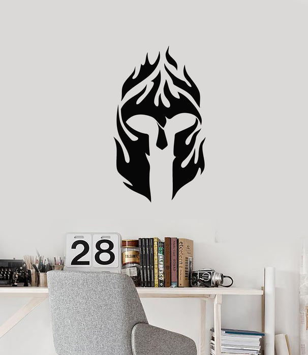 Vinyl Wall Decal Fire Mask Soldier Military Decor Boys Room Stickers Mural (g3826)