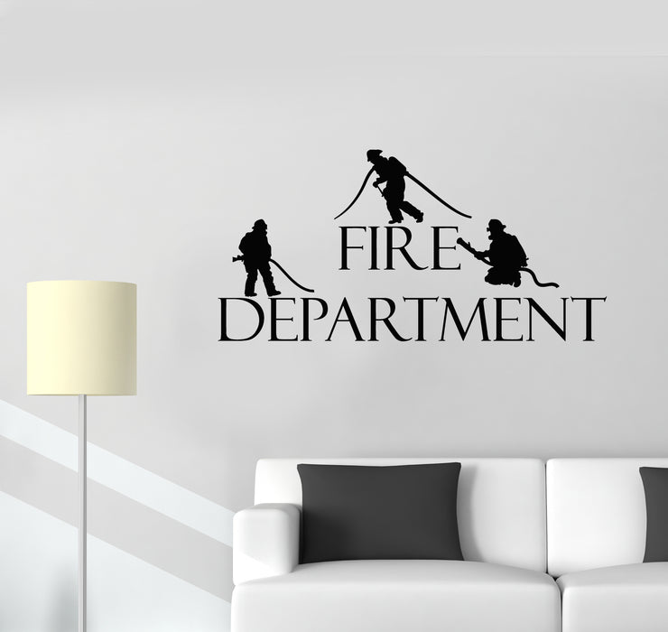 Vinyl Wall Decal Rescuers Fire Department Fireman Firefighters Stickers Mural (g4017)