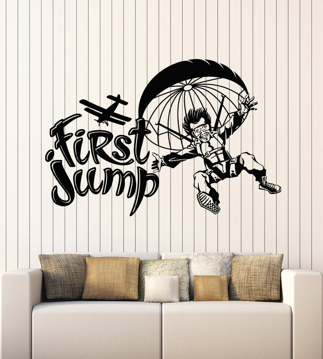 Autocollant mural en vinyle Premier saut Parachute Sport extrême Parachutisme Autocollants Mural (g6193)