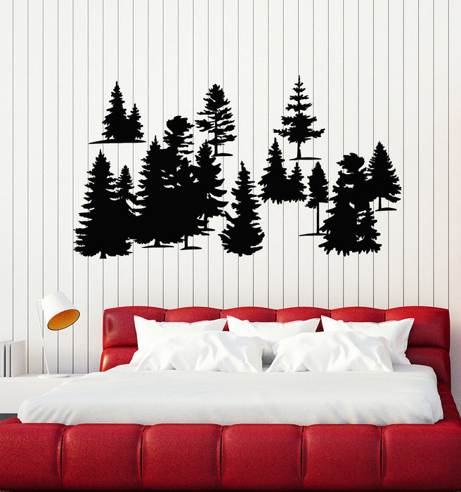 Vinyl Wall Decal Forest Nature Fir Tree Herringbone Decoration Stickers Mural (g3303)