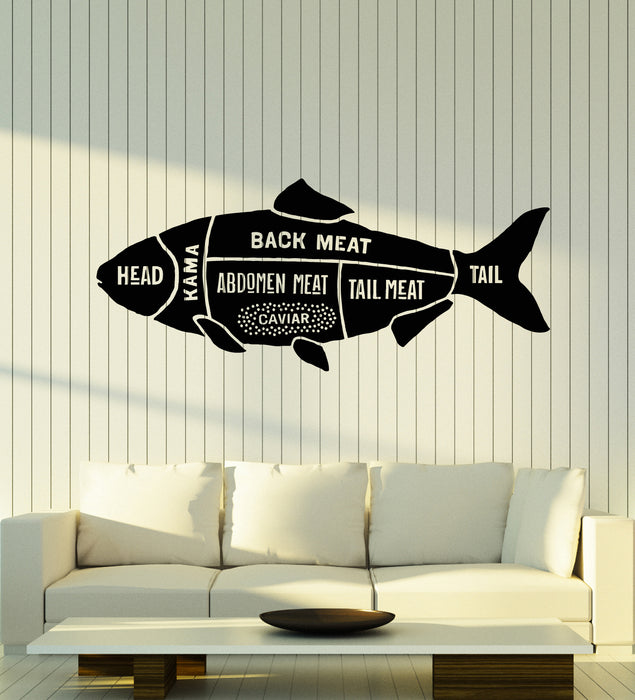 Vinyl Wall Decal Fishing Fish Caught Hobby Tackle Rod Stickers Mural  (g2182)