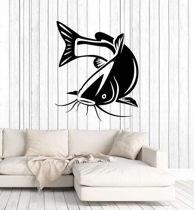 Vinyl Wall Decal Fisher Hobby Catfish Big Fish Fishing Aquarium Stickers Mural (g2186)