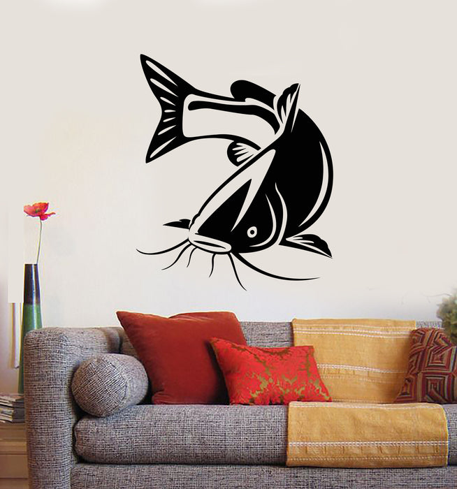 Vinyl Wall Decal Fisher Hobby Catfish Big Fish Fishing Aquarium Stickers Mural (g2186)