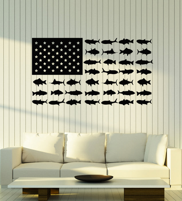 Vinyl Wall Decal Fisher Shop Map Decoration Marine Ocean Fishing Stickers Mural (g7474)