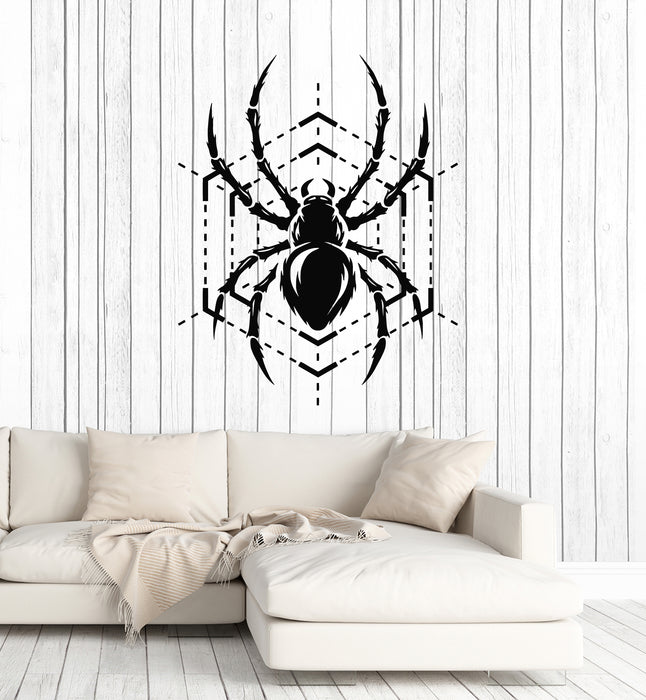 Vinyl Wall Decal Web Spider Predator Insect Representative Stickers Mural (g4873)