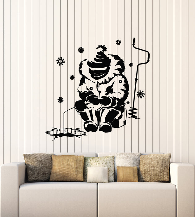 Vinyl Wall Decal Ocean Fish Hobby Winter Fishing Hunting Stickers Mural (g1768)