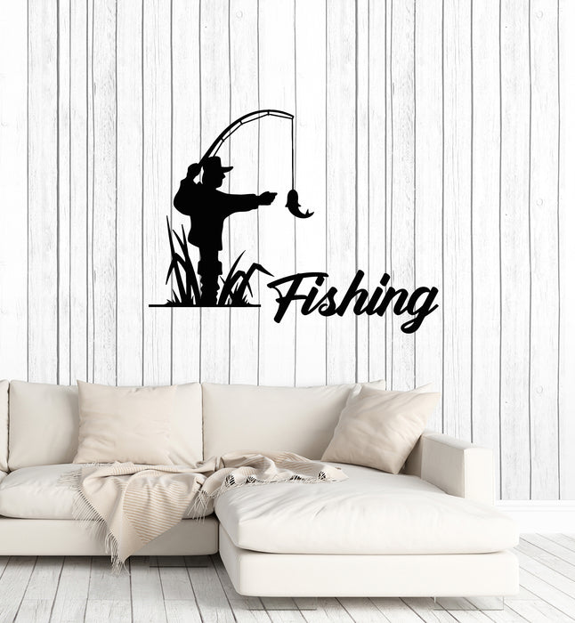 Vinyl Wall Decal Fishing Boat Fishing Hunting Store Fisherman Catch Fi —  Wallstickers4you