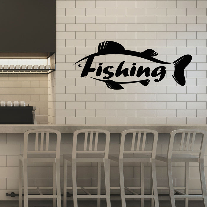 Autocollant mural en vinyle pour club de pêche, océan, mer, poisson, magasin, autocollants muraux (g8245)