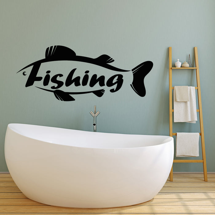 Autocollant mural en vinyle pour club de pêche, océan, mer, poisson, magasin, autocollants muraux (g8245)