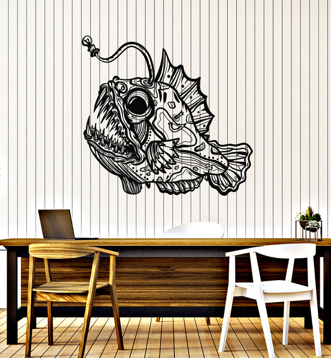 Vinyl Wall Decal Tribal Fish Anglerfish Ocean Life Undersea World Stickers Mural (g7507)