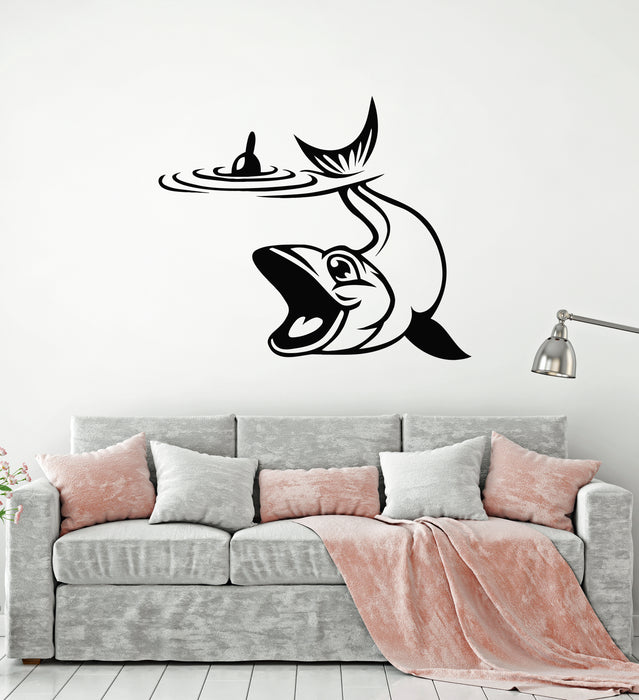 Autocollant mural en vinyle Club de pêche Fisher Hobby Cartoon Fish Stickers Mural (g2886)