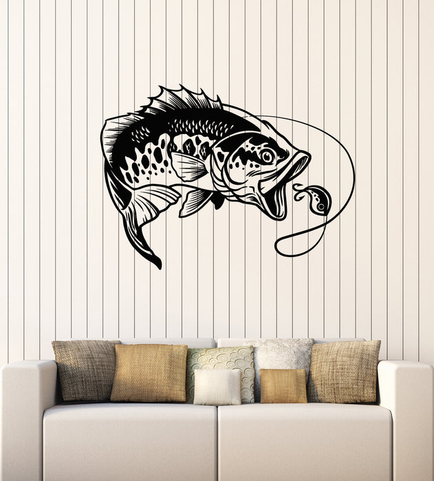 Vinyl Wall Decal Fish Sport Hobby Fishing Hunting Club Rod Stickers Mural (g4250)