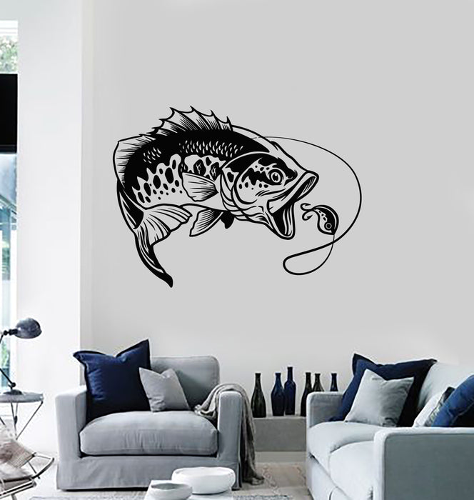 Vinyl Wall Decal Fish Sport Hobby Fishing Hunting Club Rod Stickers Mural (g4250)