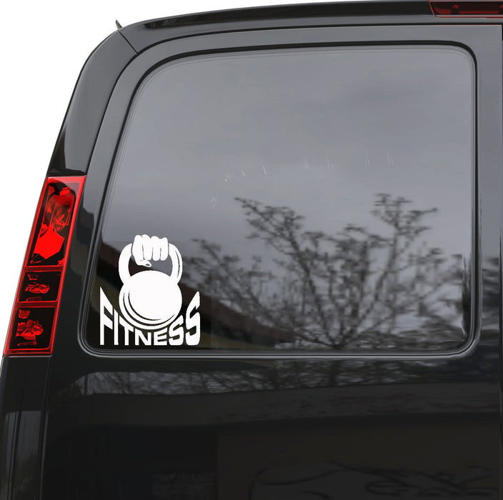 Auto Car Sticker Decal Fitness Kettlebell Bodybuilding Gym Truck Laptop Window 5" by 5.6" Unique Gift 548igc