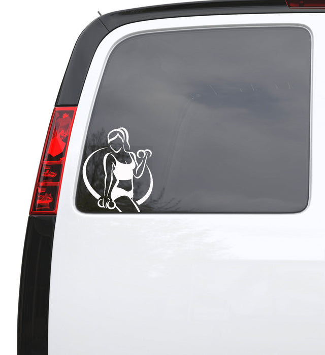 Auto Car Sticker Decal Fitness Girl Woman Sports Truck Laptop Window 5" by 6.1" Unique Gift 1198igc