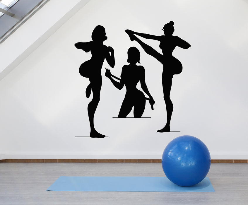 Vinyl Wall Decal Fitness Gym Sexy Girls Figure Healthy Lifestyle Sport Stickers Mural (g1219)