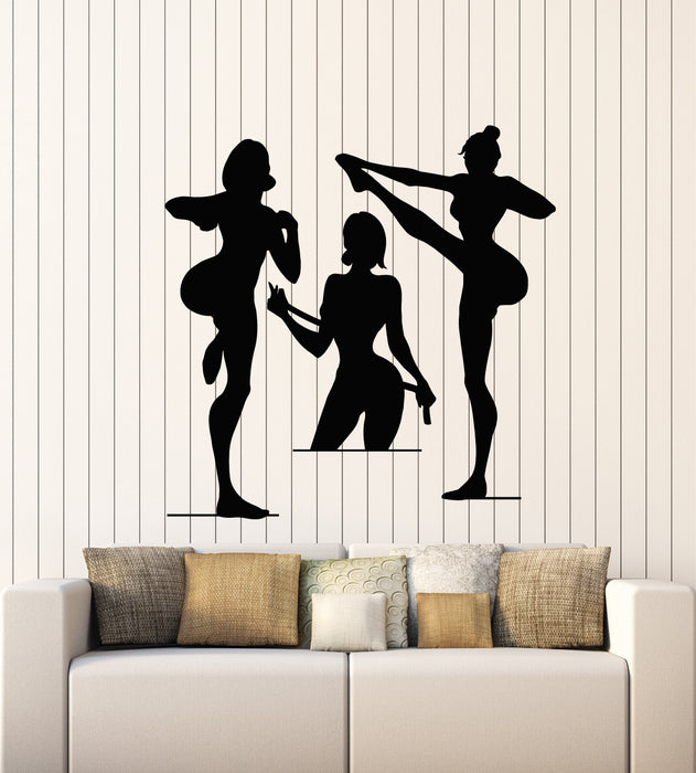 Vinyl Wall Decal Fitness Gym Sexy Girls Figure Healthy Lifestyle Sport Stickers Mural (g1219)