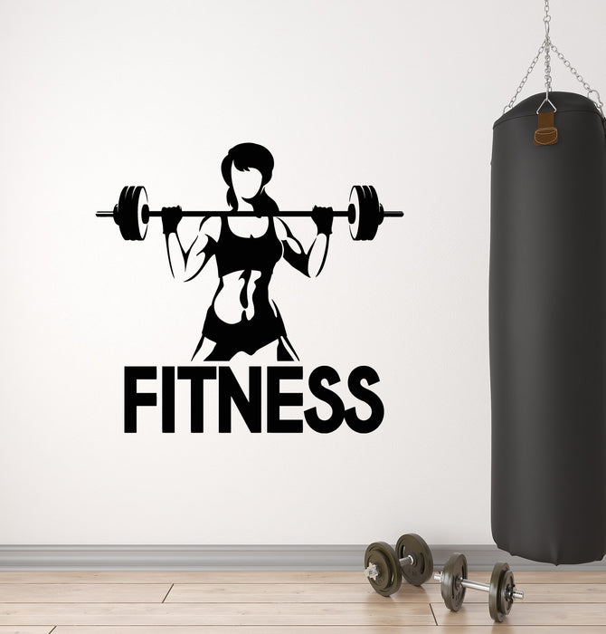 Autocollant mural en vinyle Fitness Girl Center Home Gym Bodybuilding Sports Stickers Mural (g137)