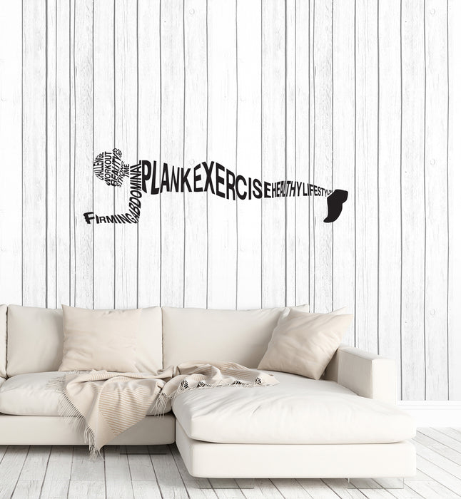 Vinyl Wall Decal Plank Exercise Workout Sport Words Gym Fitness Interior Stickers Mural (ig5930)