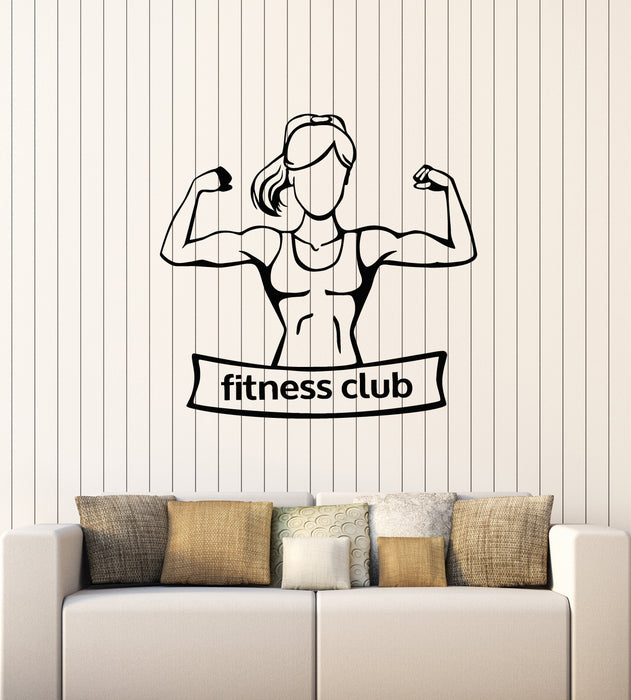 Vinyl Wall Decal Fitness Club Sports Healthy Lifestyle Girl Gym Stickers Mural (g3794)