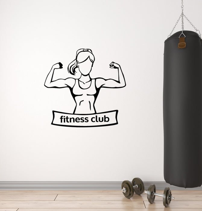 Vinyl Wall Decal Fitness Club Sports Healthy Lifestyle Girl Gym Stickers Mural (g3794)