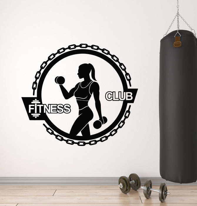 Vinyl Wall Decal Muscle Woman Gym Fitness Sports Healthy Lifestyle Stickers Mural (g2978)