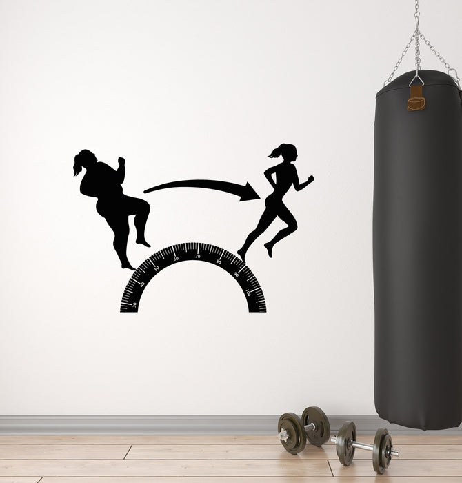 Vinyl Wall Decal Fitness Exercise Running Track Motivational Sports Stickers Mural (g4049)