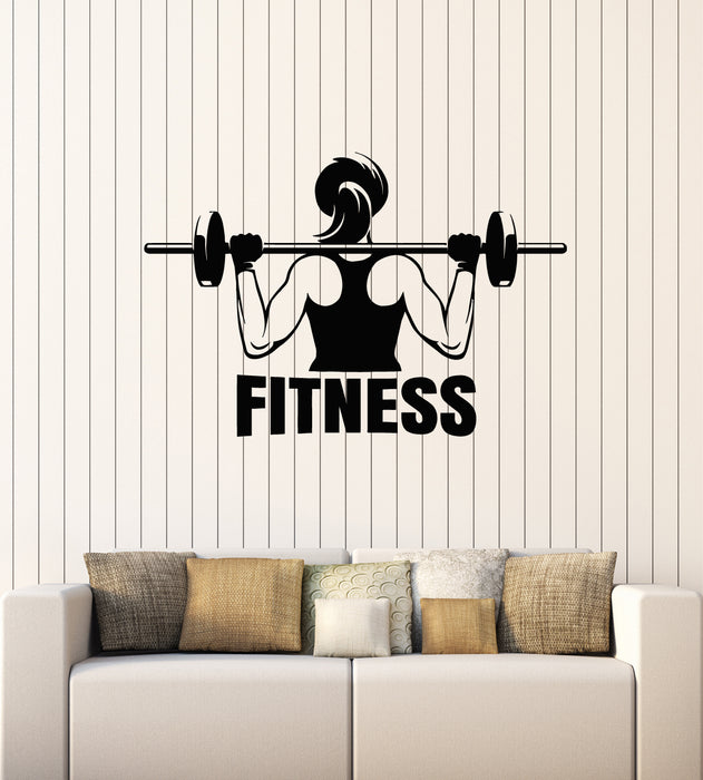 Vinyl Wall Decal Healthy Lifestyle Gym Fitness Sports Girl Stickers Mural (g4987)