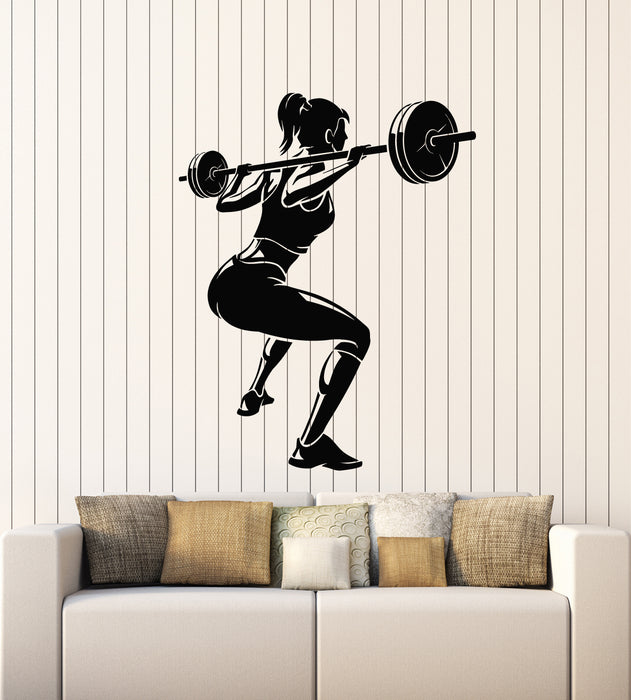 Vinyl Wall Decal Fitness Club Iron Sport Girl Motivation Decor Stickers Mural (g5010)