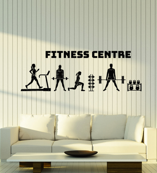 Autocollant mural en vinyle pour salle de sport, centre de fitness, musculation, sports (g6060)