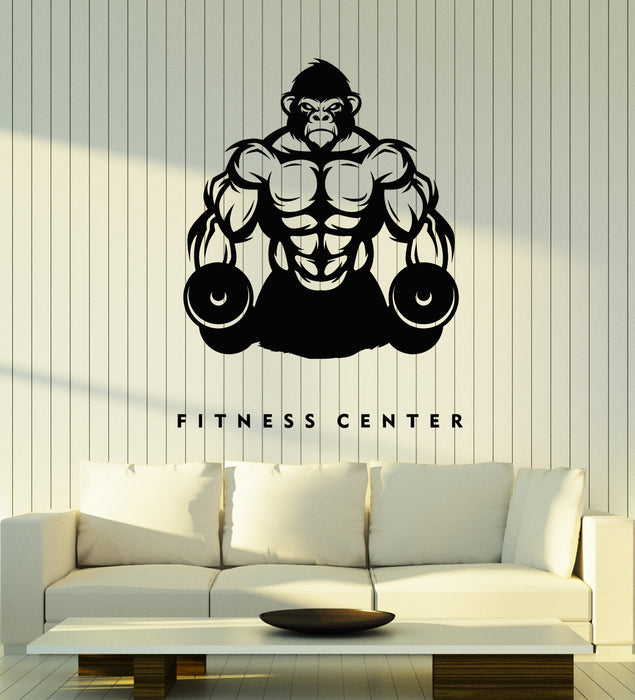 Vinyl Wall Decal Masculinity Animals Angry Gorilla Fitness Center Stickers Mural (g6107)