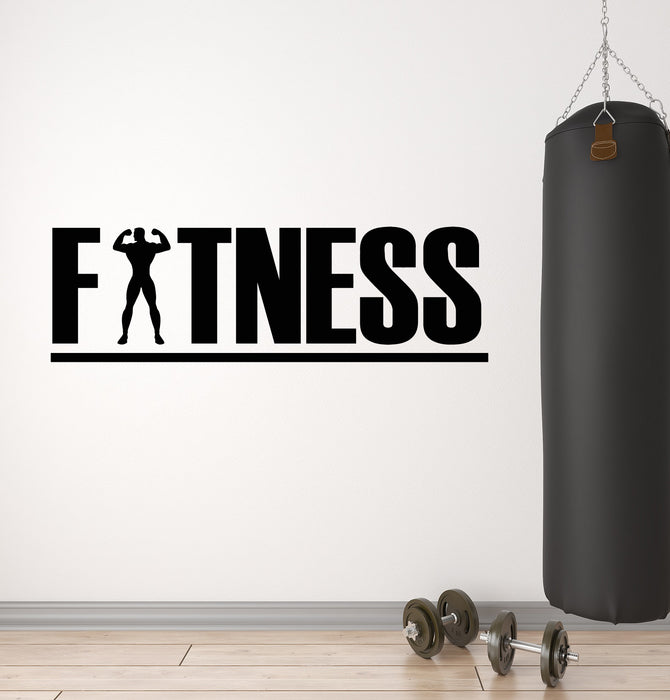 Vinyl Wall Decal Sport Bodybuilding Fitness Club Gym Decor Stickers Mural (g6341)
