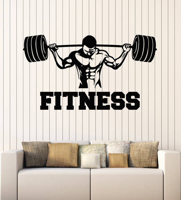 Autocollant mural en vinyle Bodybuilding Fitness Club Iron Sport Kettlebell Gum Stickers Mural (g6745)