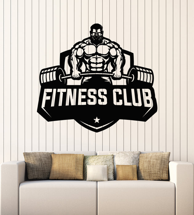 Vinyl Wall Decal Fitness Club Iron Sports Bodybuilding Training Stickers Mural (g7352)