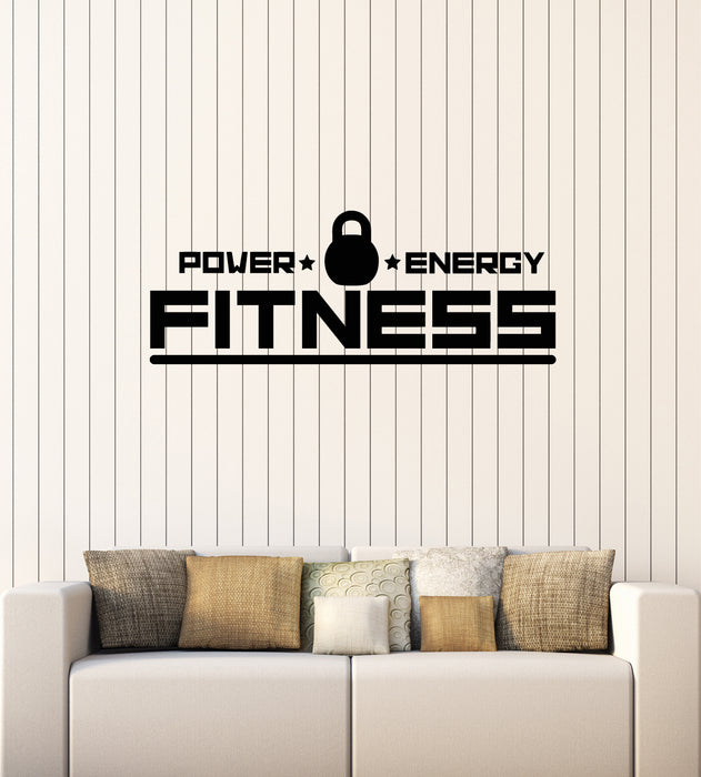 Vinyl Wall Decal Gym Man Fitness Power Energy Iron Sport Stickers Mural (g3725)