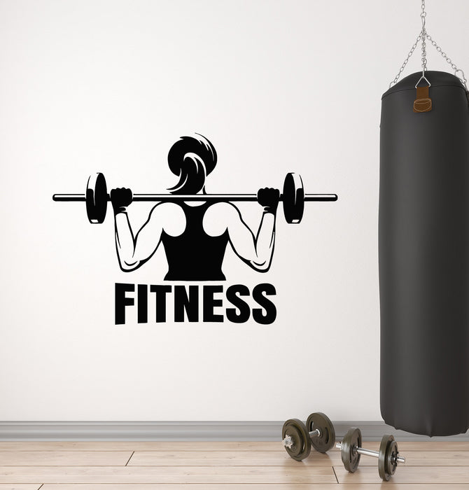 Vinyl Wall Decal Healthy Lifestyle Gym Fitness Sports Girl Stickers Mural (g4987)