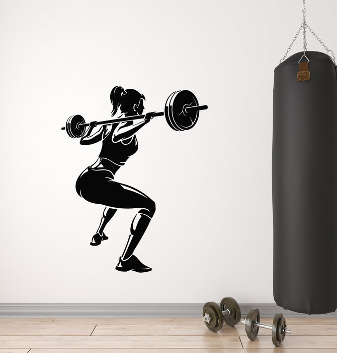 Vinyl Wall Decal Fitness Club Iron Sport Girl Motivation Decor Stickers Mural (g5010)