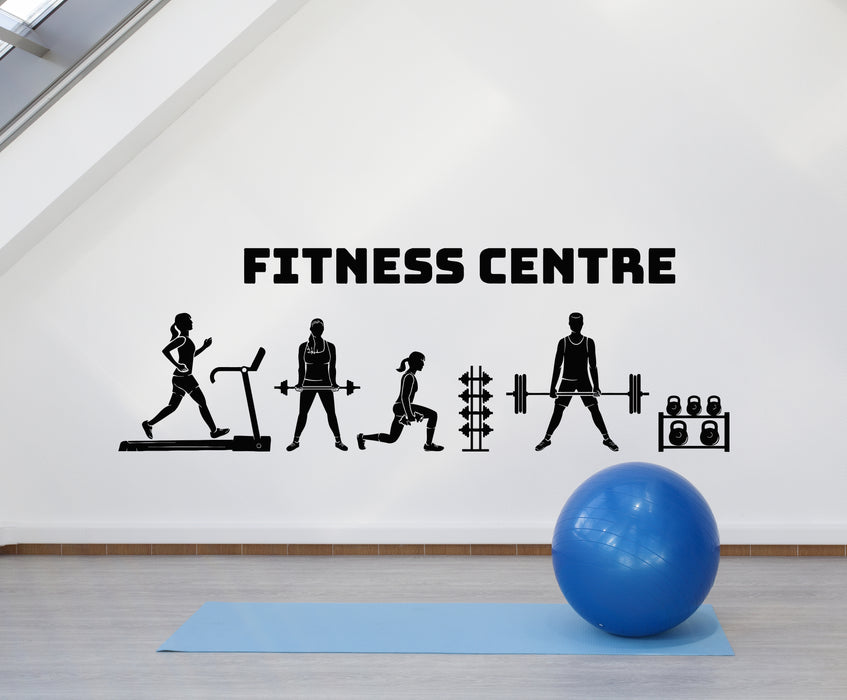 Vinyl Wall Decal Gym Woman Fitness Center Bodybuilding Sports Stickers Mural (g6060)