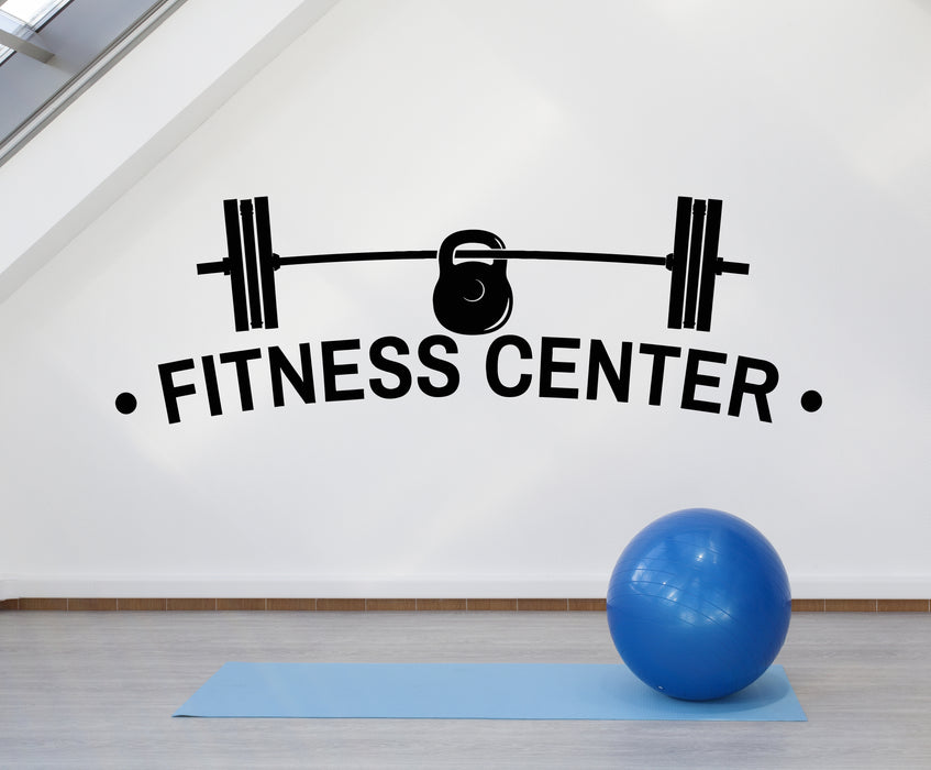 Autocollant mural en vinyle Gym Man Fitness Bodybuilding Sports Kettlebell Stickers Mural (g6079)