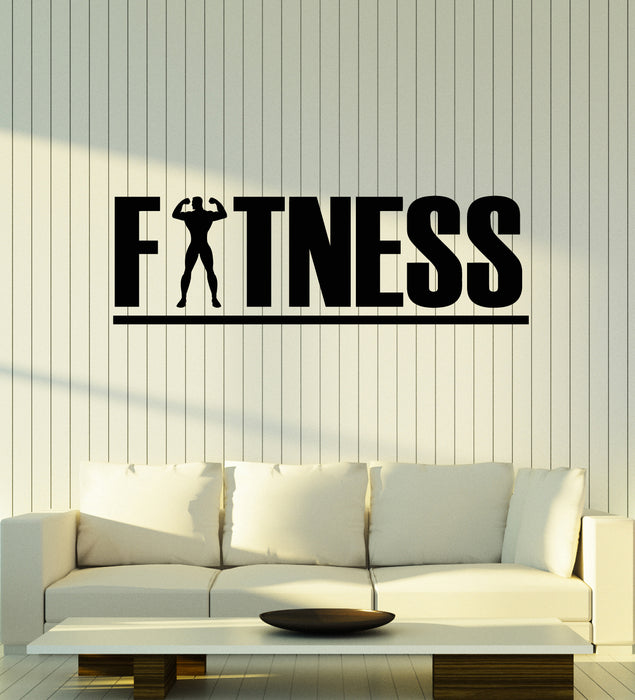 Vinyl Wall Decal Sport Bodybuilding Fitness Club Gym Decor Stickers Mural (g6341)