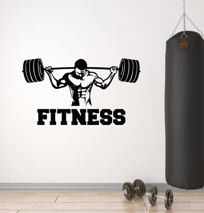 Autocollant mural en vinyle Bodybuilding Fitness Club Iron Sport Kettlebell Gum Stickers Mural (g6745)