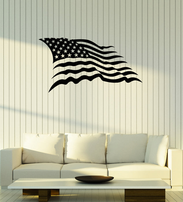 Vinyl Wall Decal Country Symbol Patriotic Decor United States Flag Stickers Mural (g3453)