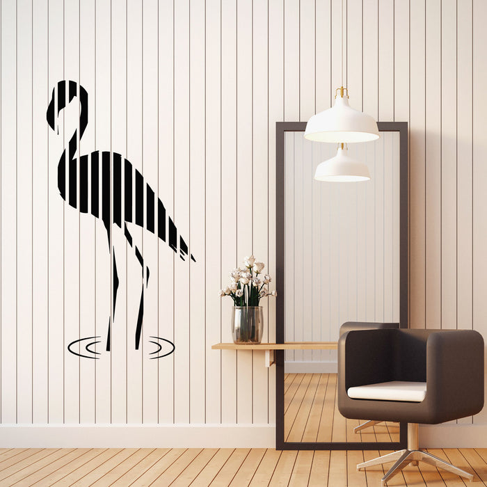 Vinyl Wall Decal Flamingo Silhouette Tropical Beach Style Stickers Mural (g8074)