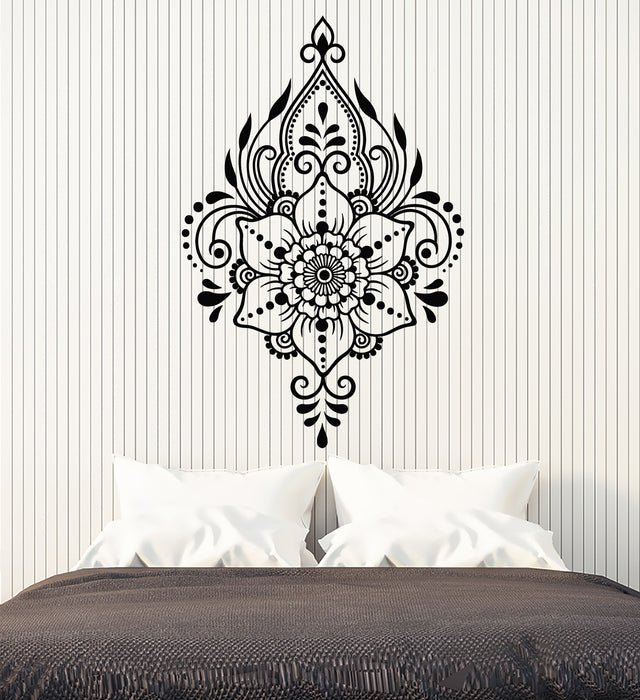 Vinyl Wall Decal FLoral Ornament Mehendi Floral Decoration Stickers Mural (g5394)