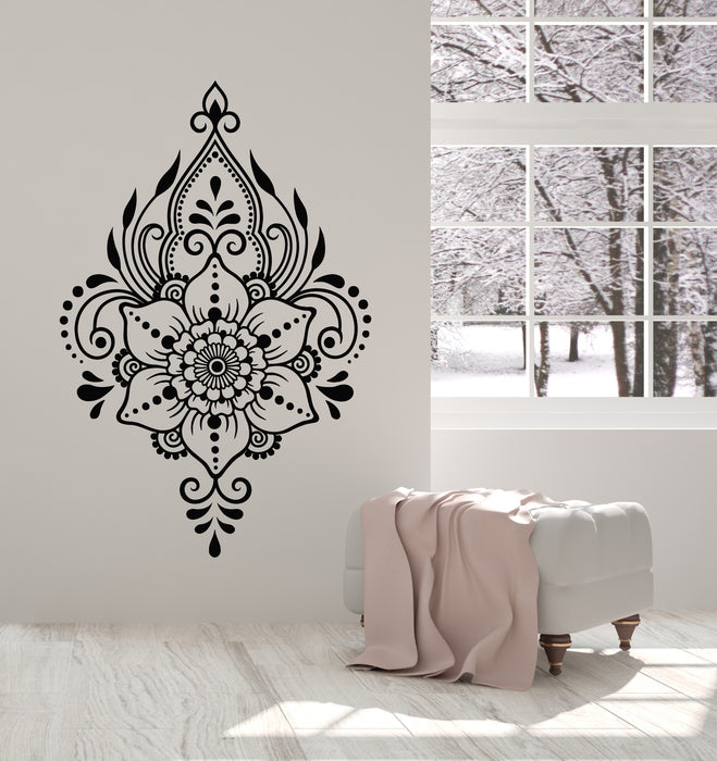 Vinyl Wall Decal FLoral Ornament Mehendi Floral Decoration Stickers Mural (g5394)